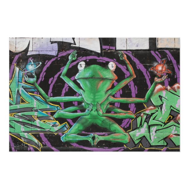 Relaxed Frog With Eight Arms Poster (Front)