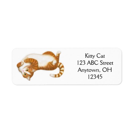 Relaxed Ginger Tabby Cat Label Return Address Label