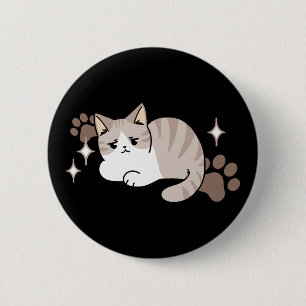 Relaxed & Lazy Vibes for Cat Lovers Design 6 Cm Round Badge