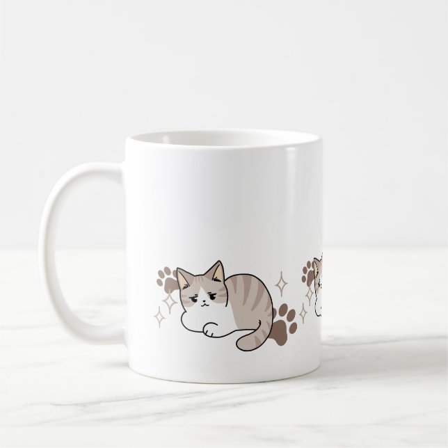 Relaxed & Lazy Vibes for Cat Lovers Design Coffee Mug (Left)