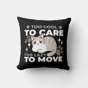 Relaxed & Lazy Vibes for Cat Lovers Design Cushion