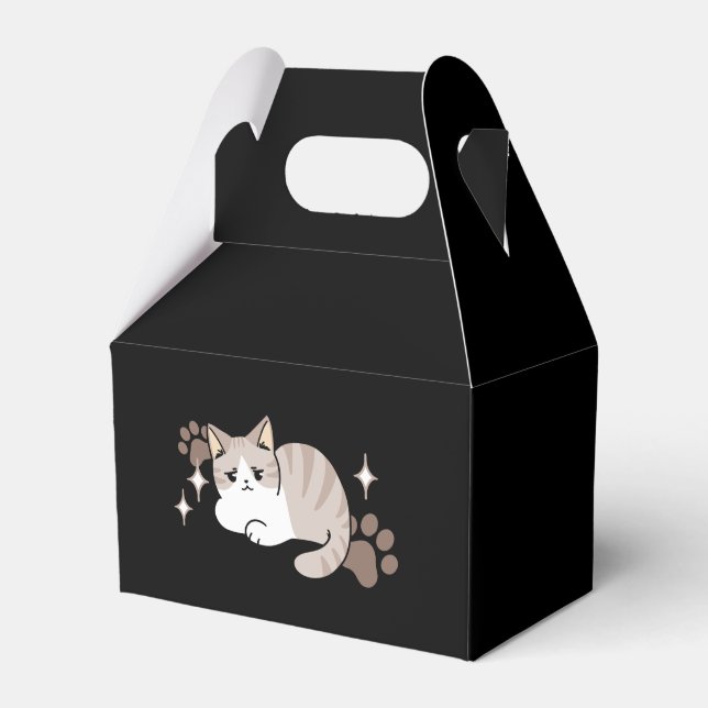 Relaxed & Lazy Vibes for Cat Lovers Design Favour Box (Front Side)