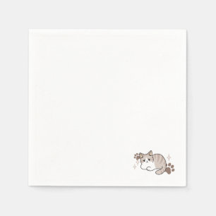 Relaxed & Lazy Vibes for Cat Lovers Design Napkin