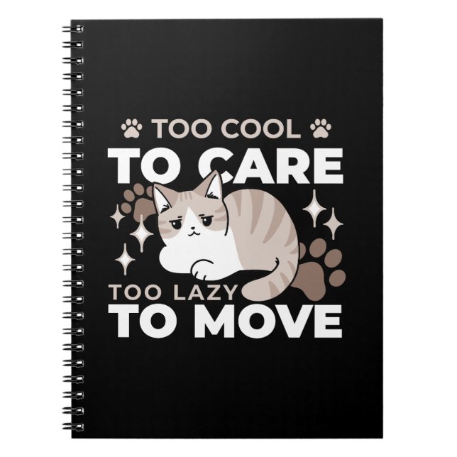 Relaxed & Lazy Vibes for Cat Lovers Design Notebook (Front)