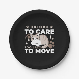 Relaxed & Lazy Vibes for Cat Lovers Design Paper Plate