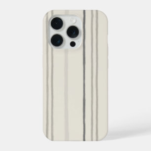 Relaxed Neutral Painterly Stripe Pattern iPhone 15 Pro Case