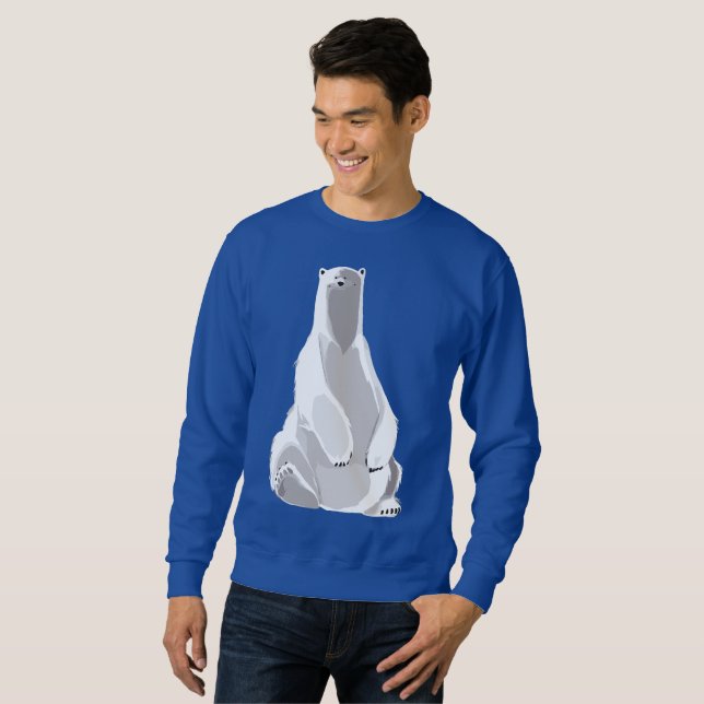 Relaxed Polar Bear - Minimalist Art Sweatshirt (Front Full)