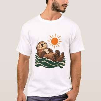 Relaxed Sea Otter Sunshine and Waves T-Shirt