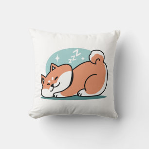 Relaxed Shiba Inu Art: Just a Shiba Lying Low Cushion