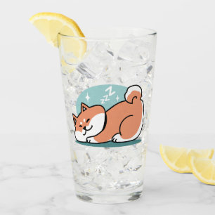 Relaxed Shiba Inu Art: Just a Shiba Lying Low Glass