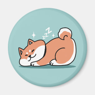 Relaxed Shiba Inu Art: Just a Shiba Lying Low Magnet