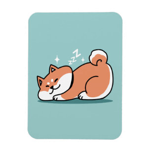 Relaxed Shiba Inu Art: Just a Shiba Lying Low Magnet