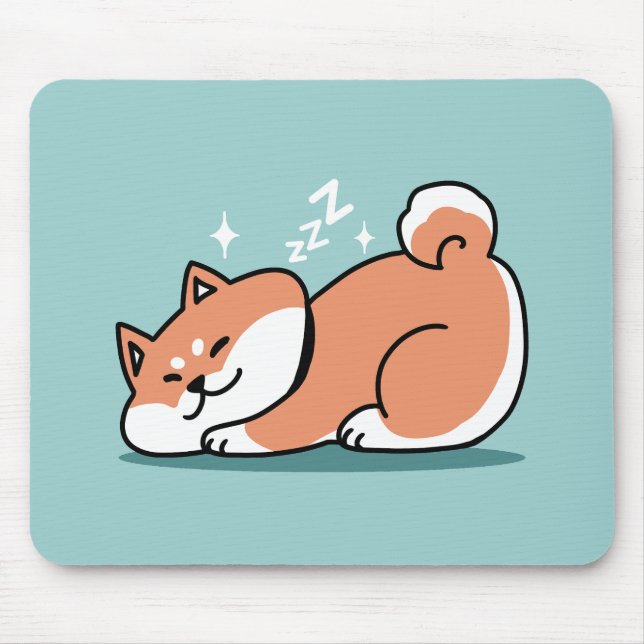 Relaxed Shiba Inu Art: Just a Shiba Lying Low Mouse Pad (Front)