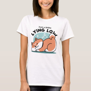Relaxed Shiba Inu Art: Just a Shiba Lying Low T-Shirt