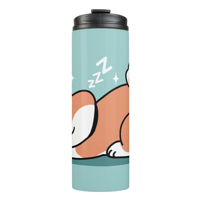 Relaxed Shiba Inu Art: Just a Shiba Lying Low Thermal Tumbler (Front)