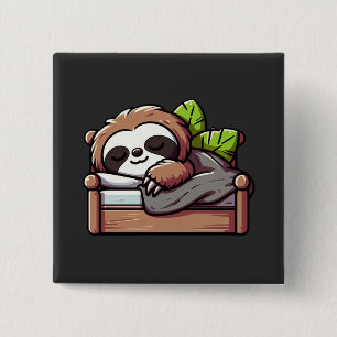 Relaxed Sloth - Comfy Cosy Nap Time 15 Cm Square Badge