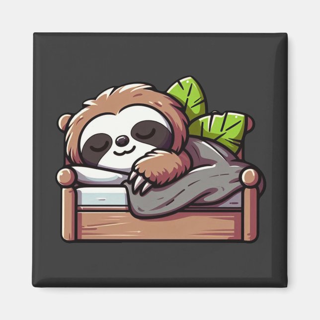 Relaxed Sloth - Comfy Cosy Nap Time Magnet (Front)