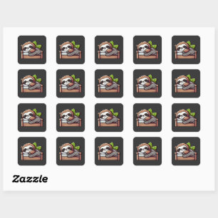 Relaxed Sloth - Comfy Cosy Nap Time Square Sticker