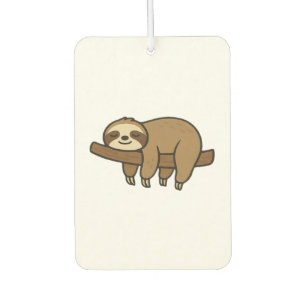Relaxed Sloth on Branch Retro Logo Classic T-Shirt Car Air Freshener