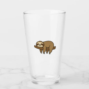Relaxed Sloth on Branch Retro Logo Classic T-Shirt Glass