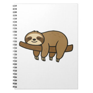 Relaxed Sloth on Branch Retro Logo Classic T-Shirt Notebook