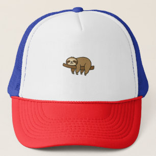 Relaxed Sloth on Branch Retro Logo Classic T-Shirt Trucker Hat