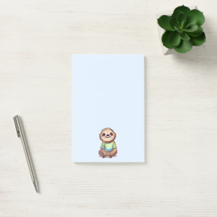 Relaxed Smiling Sloth sitting Cross-Legged Post-it Notes