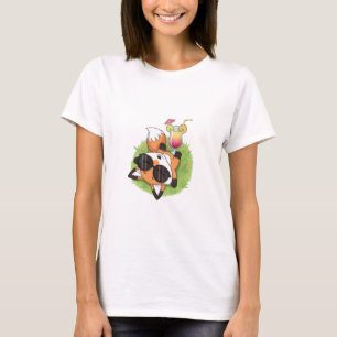 Relaxed Summer Fox Wearing Sunglasses T-Shirt