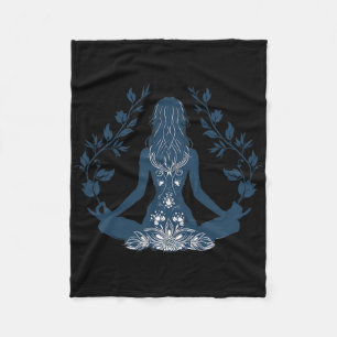 Relaxed Yoga Pose Fleece Blanket