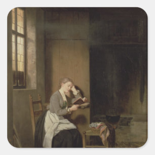 Relaxing after the day's work square sticker