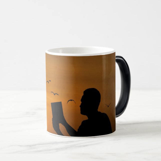 Relaxing Alone with a Book – Sunset Escape  Magic Mug (Front Right)