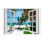 Relaxing Beach and Ocean Theme Window View
