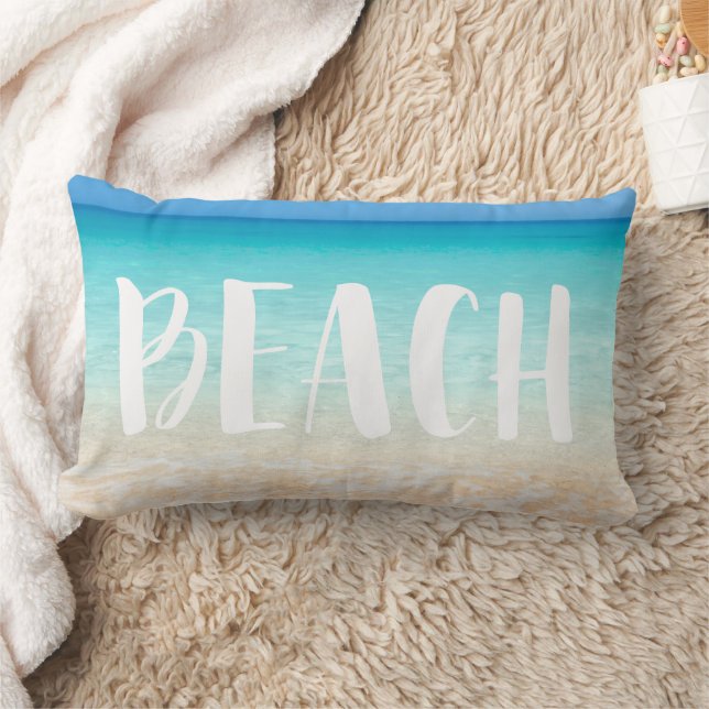 Relaxing Beach House Coastal Ocean  Lumbar Cushion (Blanket)