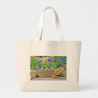 Relaxing Bearded Dragon Large Tote Bag