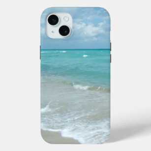 Relaxing Blue Beach Ocean Landscape Nature Scene iPhone 15 Mini Case