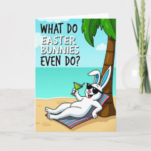 Relaxing Bunny Vacation Card