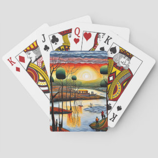 Relaxing by the river 5 playing cards