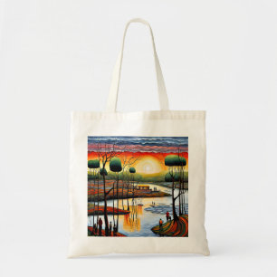 Relaxing by the river 5 tote bag