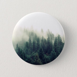 Relaxing Calming Foggy Forest Scene 6 Cm Round Badge