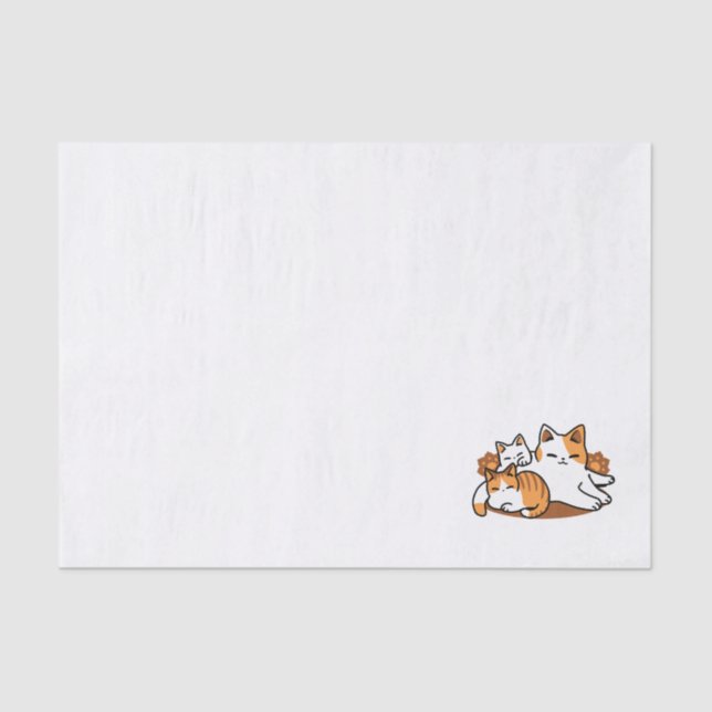 Relaxing Cat Art - 'Laze Furr Days' for Cat Lovers Tissue Paper (Front)