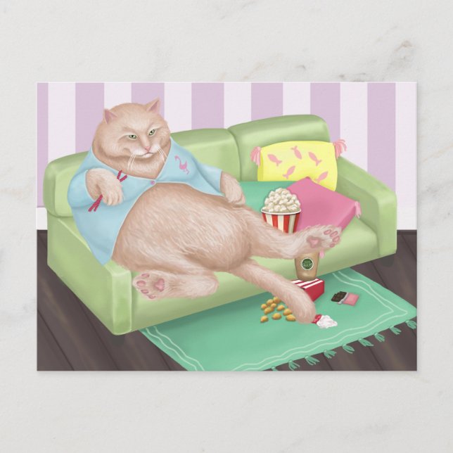 Relaxing Cat Postcard (Front)