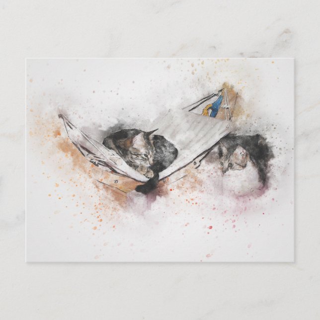 relaxing cats postcard (Front)