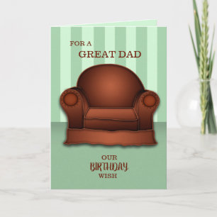 Relaxing Chair Birthday Card For Dad From Us