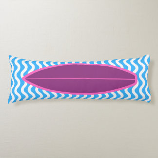 Relaxing Crimson Blue Waves Surfing Body Pillow