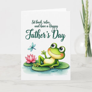 Relaxing Fathers Day Frog Card