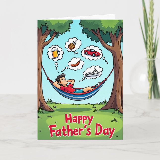Relaxing Fathers Day Hammock Card (Front)