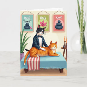Relaxing Feline Birthday Card
