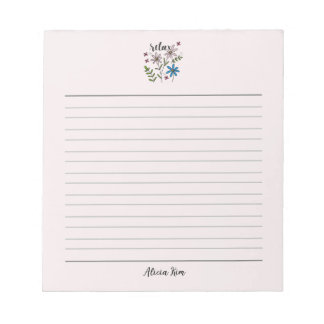 Relaxing floral self care  notepad