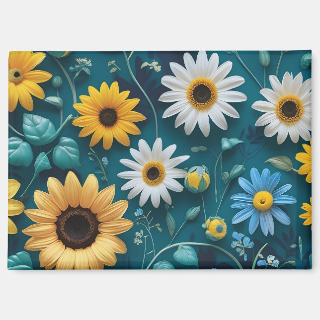 Relaxing flowers to enjoy magnet (Front)