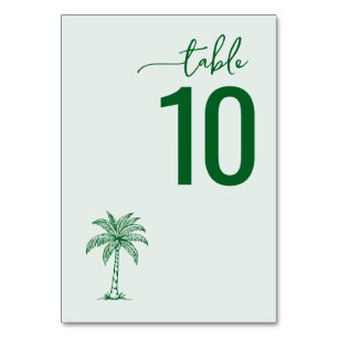 Relaxing Green Minimalist Table Sign Number